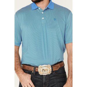 Ariat Mens Size Small Micro Stripe Short Sleeve Polo Shirt